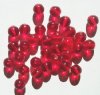 25 10mm Transparent Red Round Glass Beads